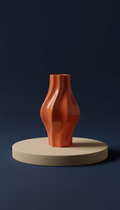 Glazed Ceramic Ripple Vase