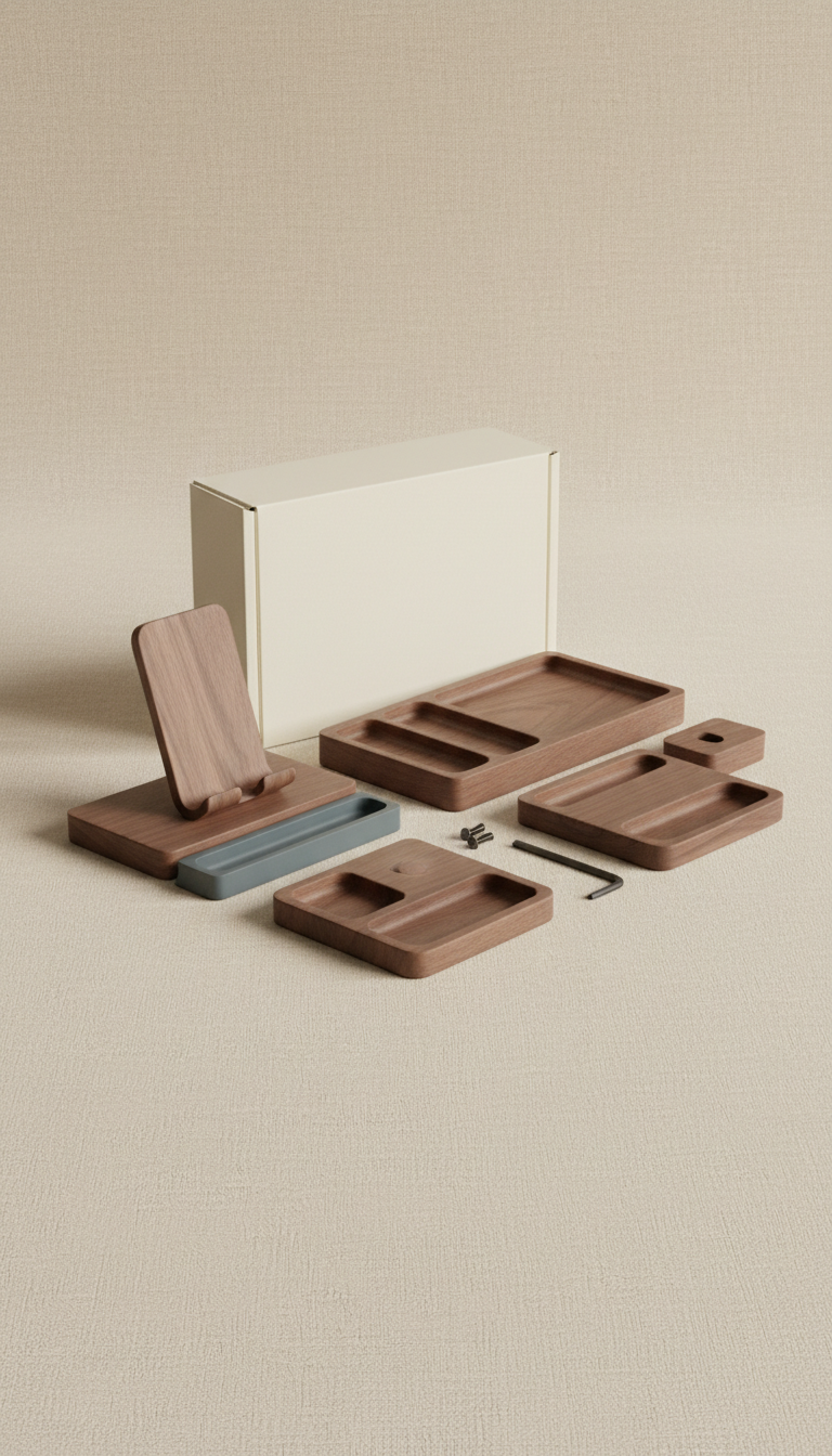 Walnut Table Organizer Kit