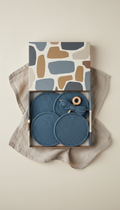 Steel Blue Textile Coaster Set Kit