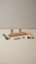 Hardwood wall hanging kit with layered panels